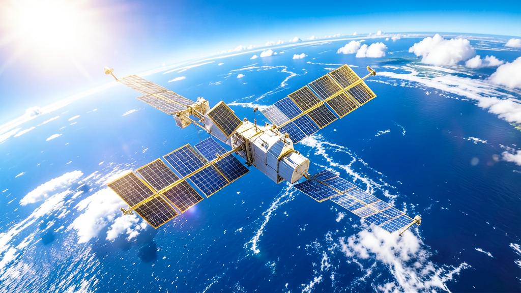 Satellite in orbit above the Earth